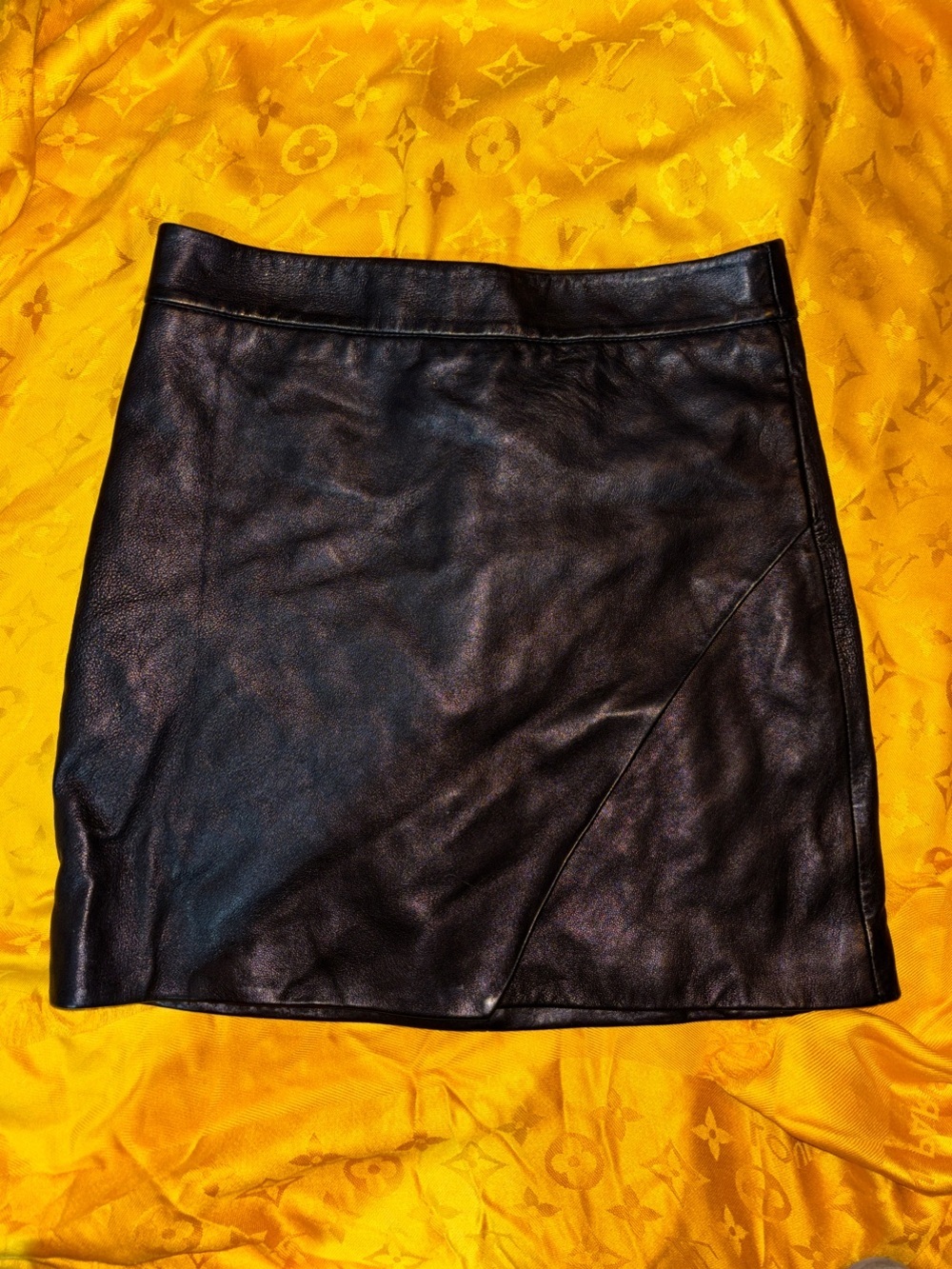 Michelle Mason Black Leather Skirt